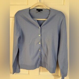 Lands' End Soft Light Blue Women's Button-Front Cardigan
